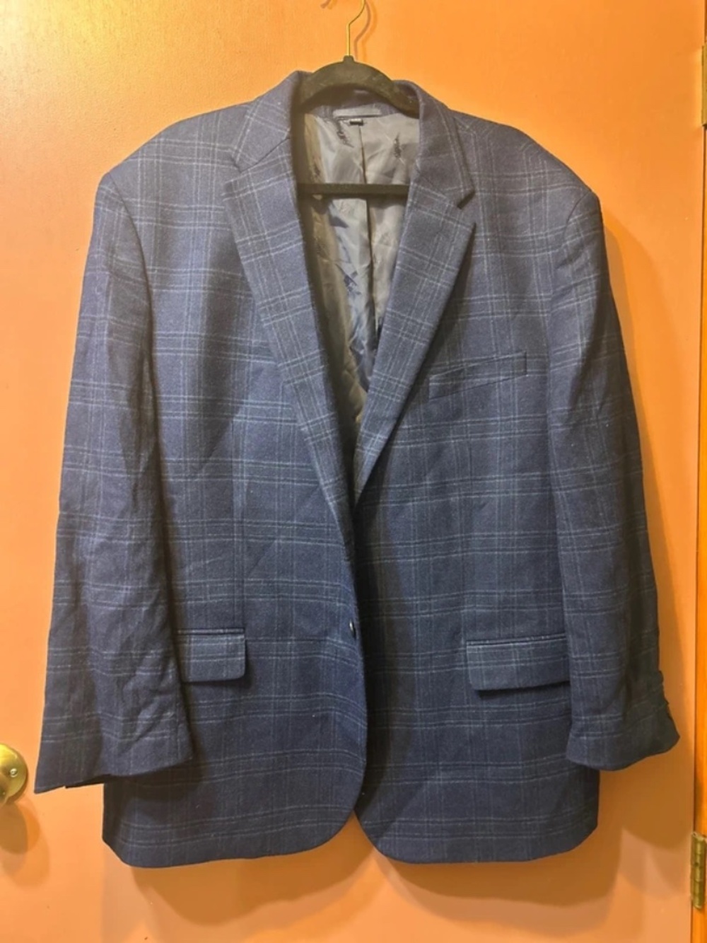 JoS. A. Bank 1905 Traditional Brr Comfort Tailored Fit Plaid Wool Jacket Blazer